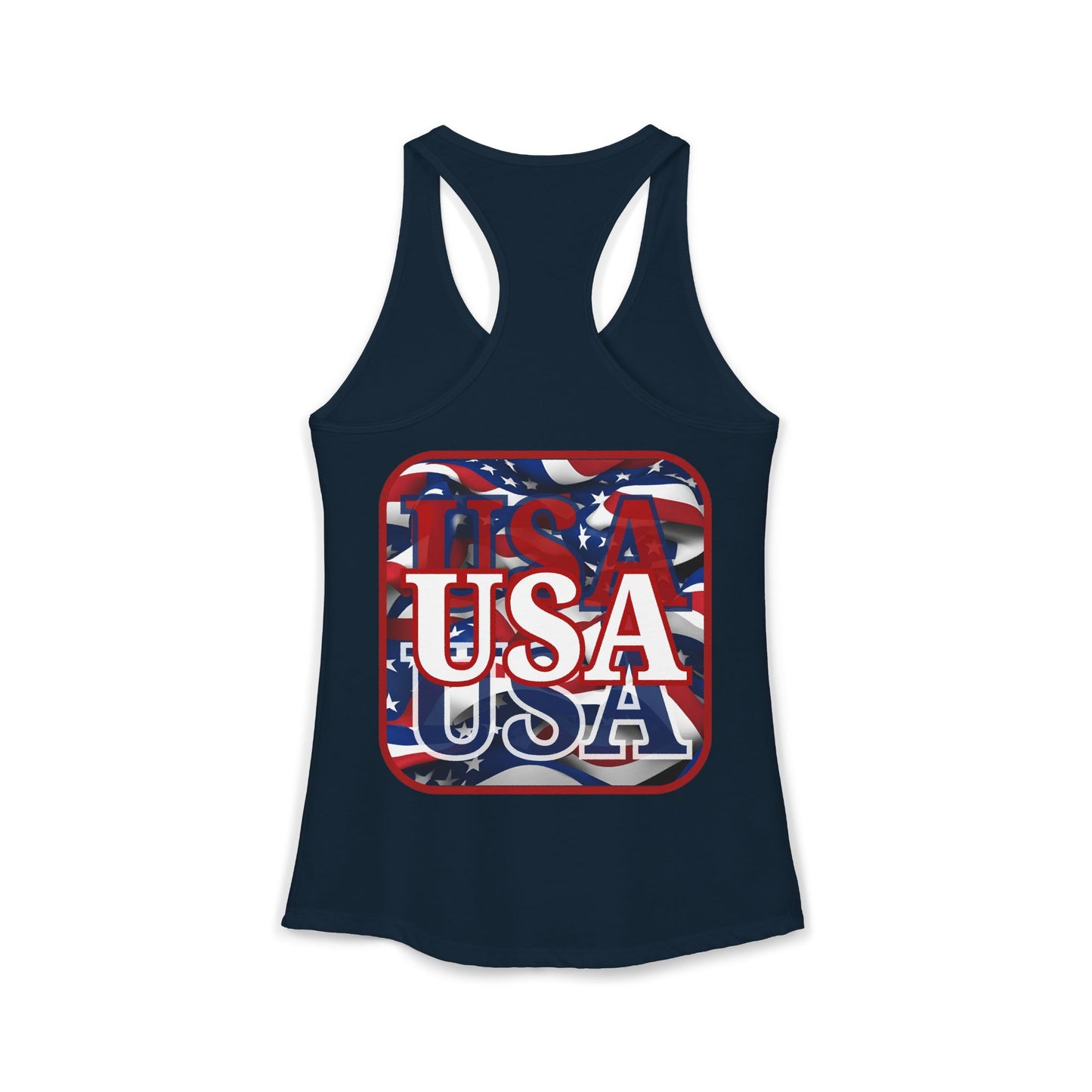 ¡EE.UU! ¡EE.UU! ¡EE.UU! ¡Patriot de 2 caras de cypherpunkgear! Camiseta sin mangas ideal con espalda cruzada para mujer