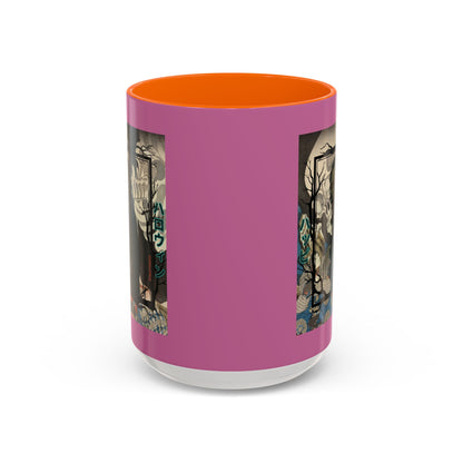 Yōkai Happy Halloween Pink Accent Mug by CreepyCrafts.boo