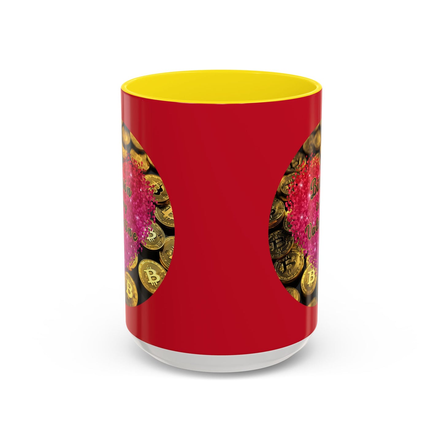 Bitcoin is My Valentine Red Accent Mug by cypherpunkgear.com