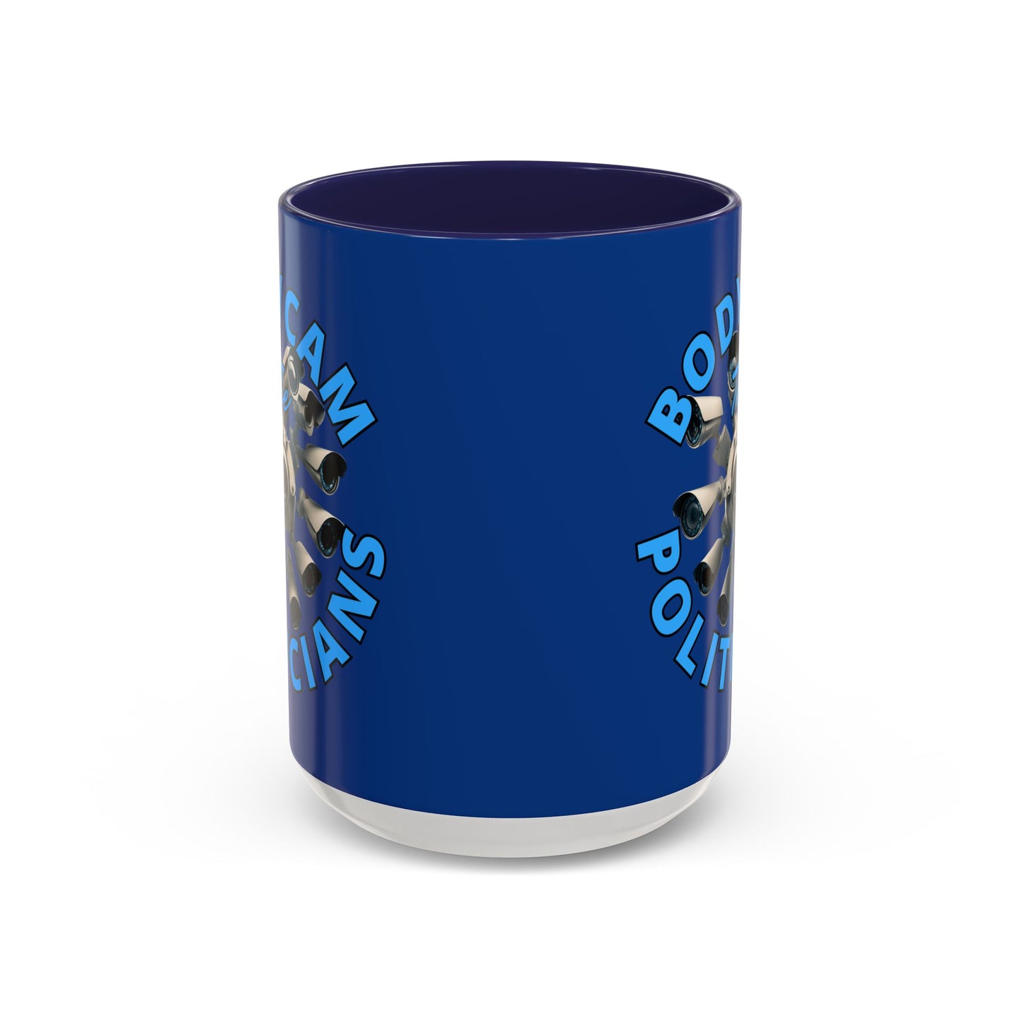Bodycam the Politicians Cameras Blue Accent Mug by cypherpunkgear.com