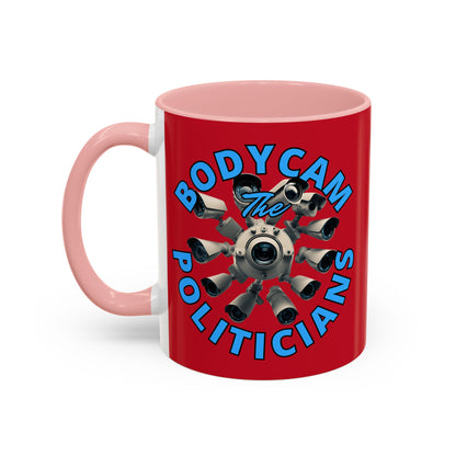 Bodycam the Politicians Cameras Red Accent Mug by cypherpunkgear.com