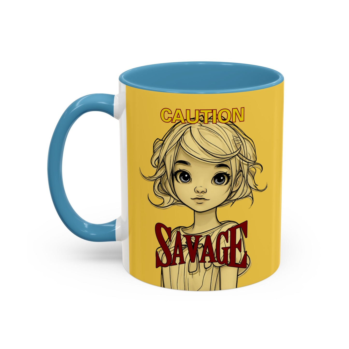 Caution, Savage Yellow Accent Mug by cypherpunkgear.com