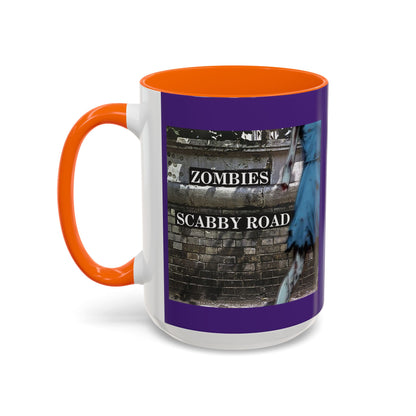 2-sided, Scabby Road Purple Accent Mug by CreepyCrafts.boo