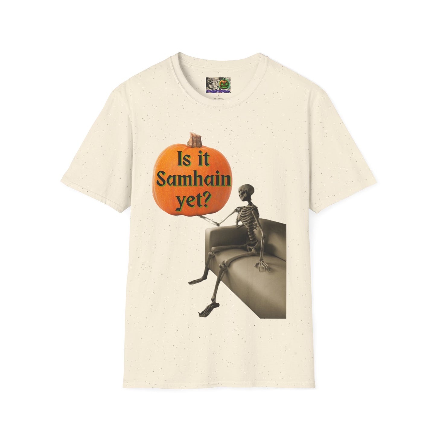 Is it Samhain yet? Skeleton's Pumpkin Light colors Unisex T-Shirt by CreepyCrafts.boo
