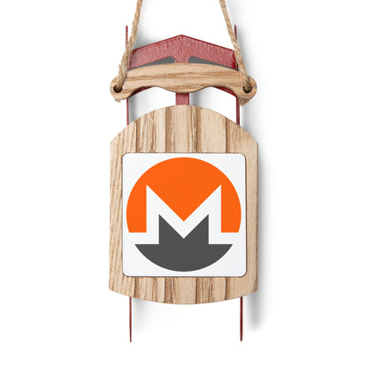 Monero (XMR) White background Sled Ornament by cypherpunkgear.com