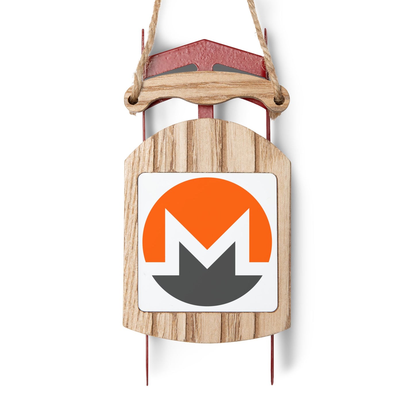 Monero (XMR) White background Sled Ornament by cypherpunkgear.com