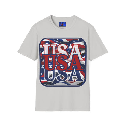 RED White and Blue USA Patriot Light colors Unisex T-Shirt by cypherpunkgear.com