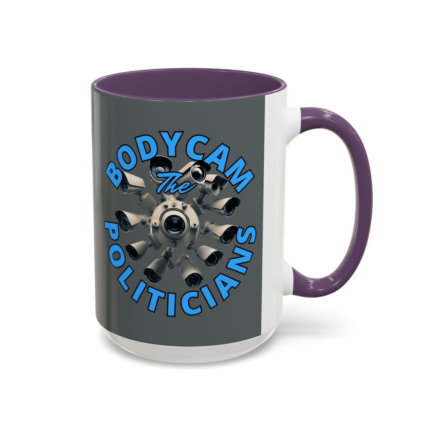 Bodycam the Politicians Cameras Grey Accent Mug by cypherpunkgear.com