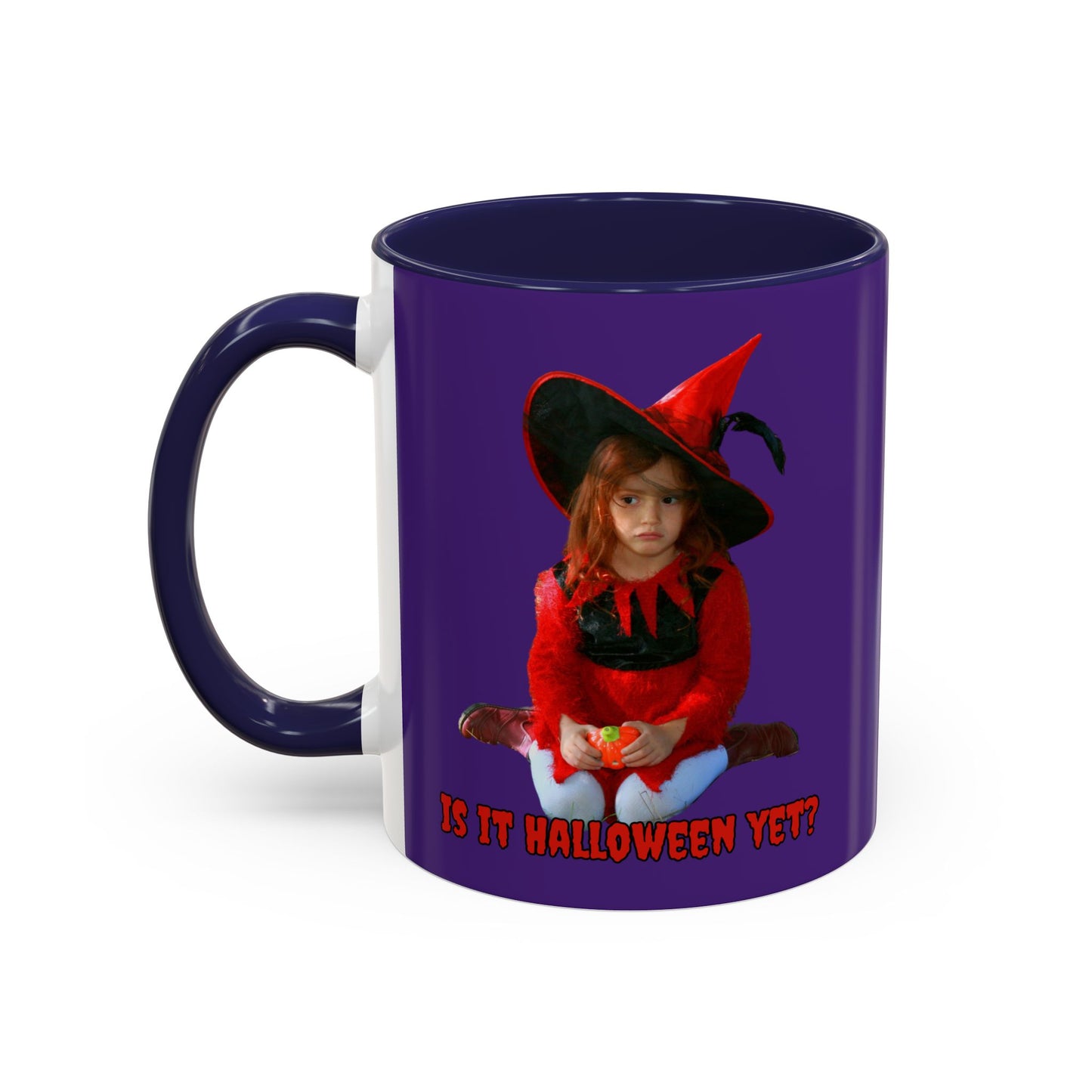 Is it Halloween yet? Dark Purple Accent Mug by CreepyCrafts.boo