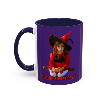 Is it Halloween yet? Dark Purple Accent Mug by CreepyCrafts.boo