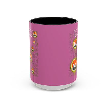 Monero (XMR) don't assume your freedoms are assured Pink Accent Mug by cypherpunkgear.com