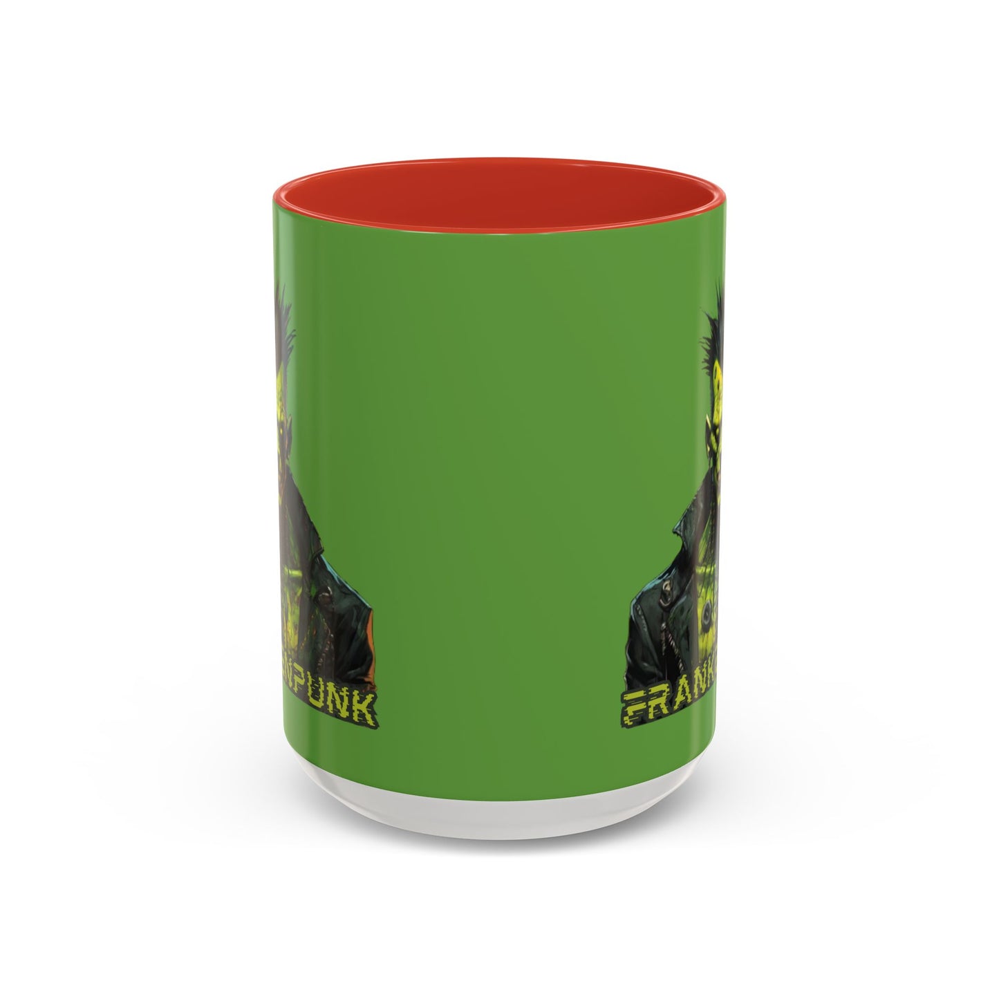 Frankenpunk Green Accent Mug by CreepyCrafts.boo