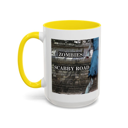 2-sided, Scabby Road White Accent Mug by CreepyCrafts.boo