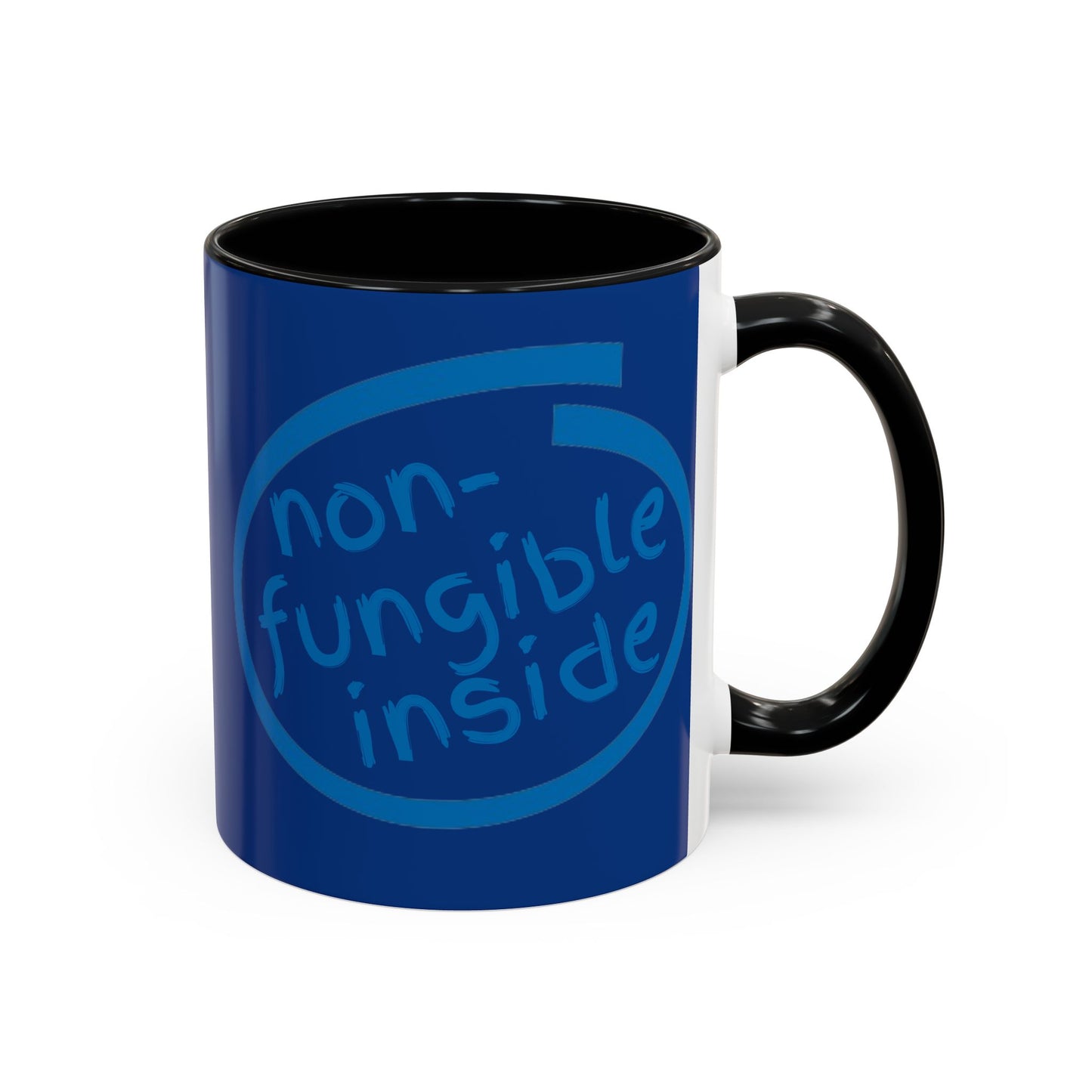 Non-Fungible Inside Dark Blue Accent Mug by cypherpunkgear.com