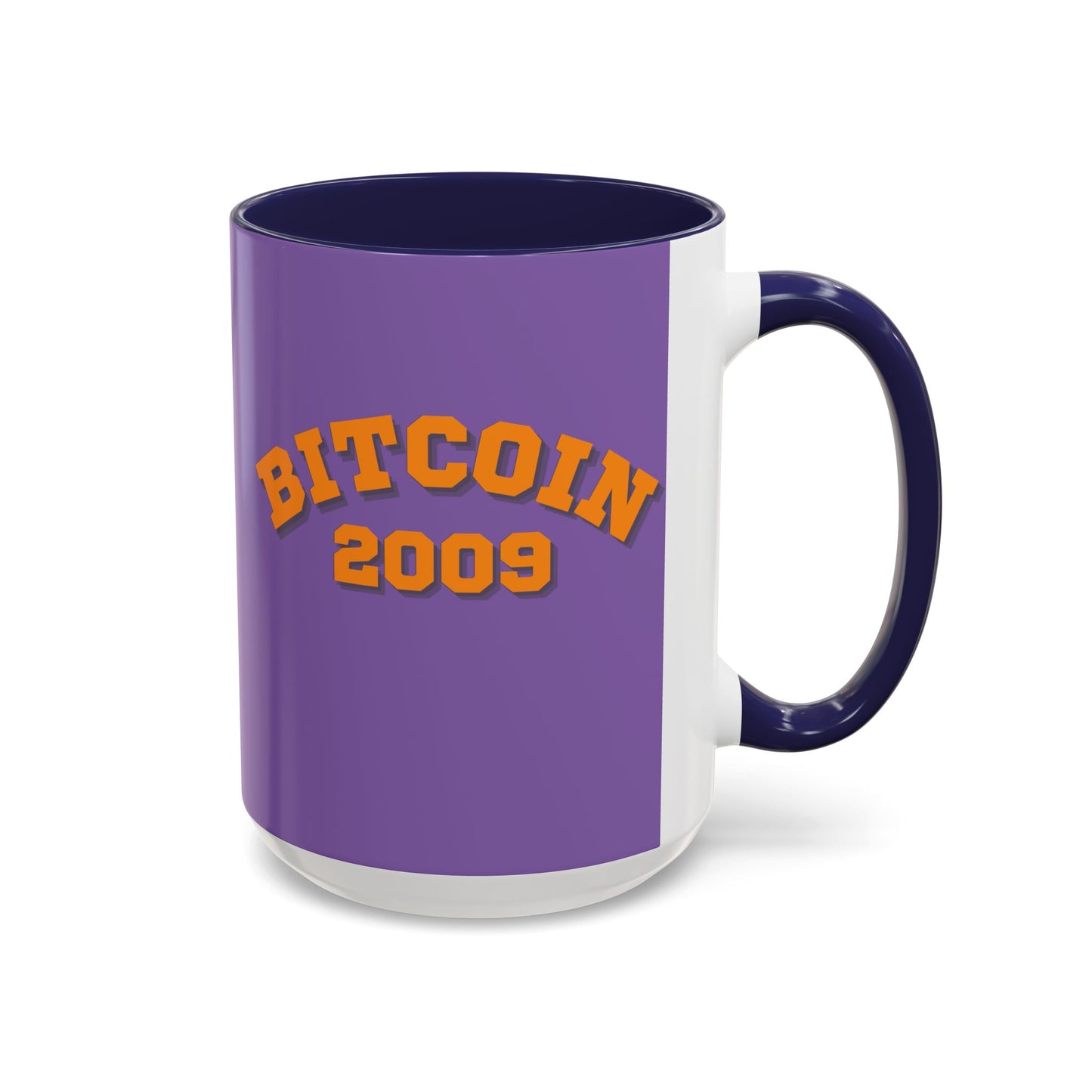Bitcoin 2009 Light Purple Accent Mug by cypherpunkgear.com