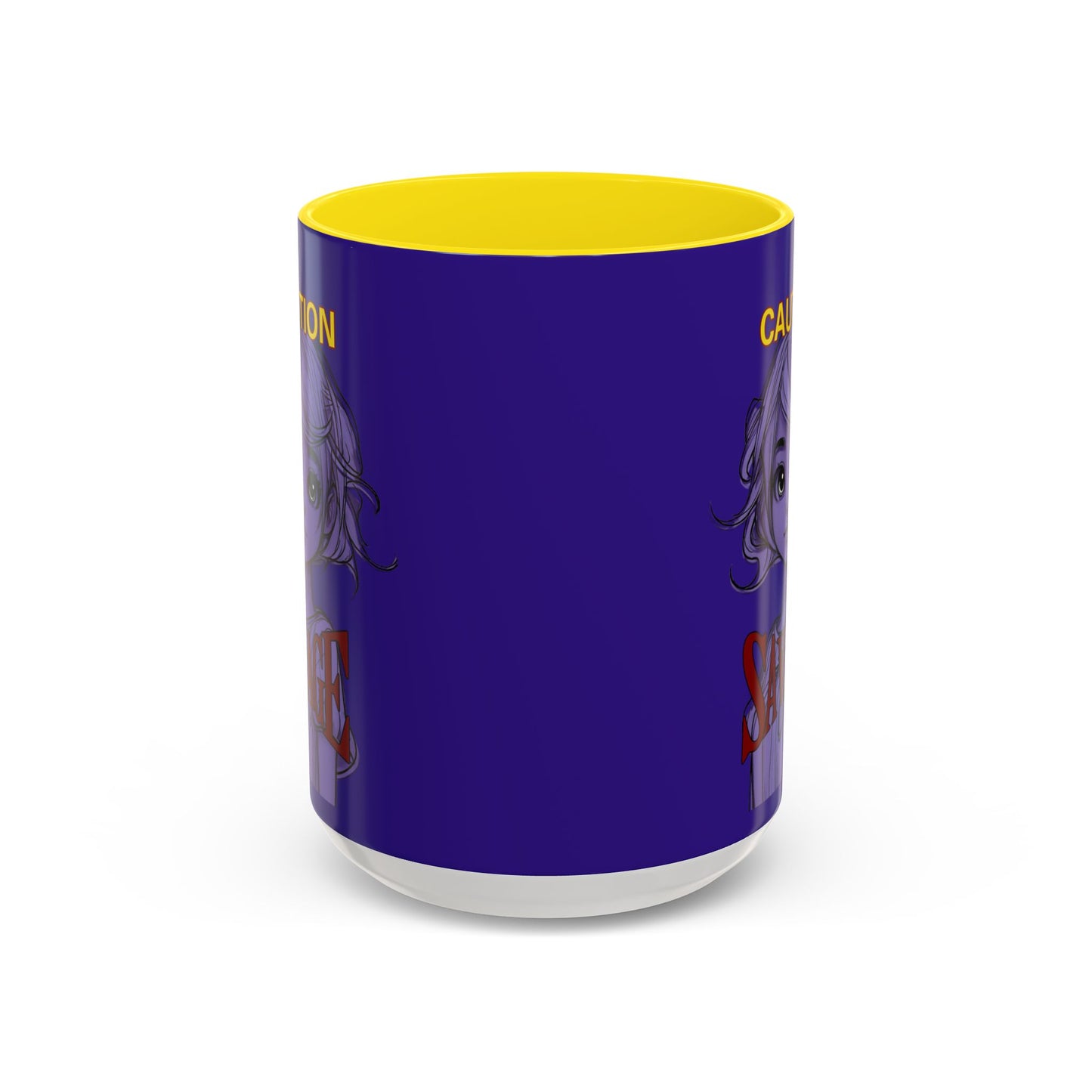 Caution, Savage Dark Purple Accent Mug by cypherpunkgear.com