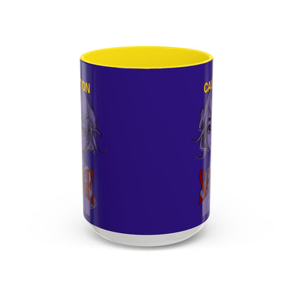Caution, Savage Dark Purple Accent Mug by cypherpunkgear.com