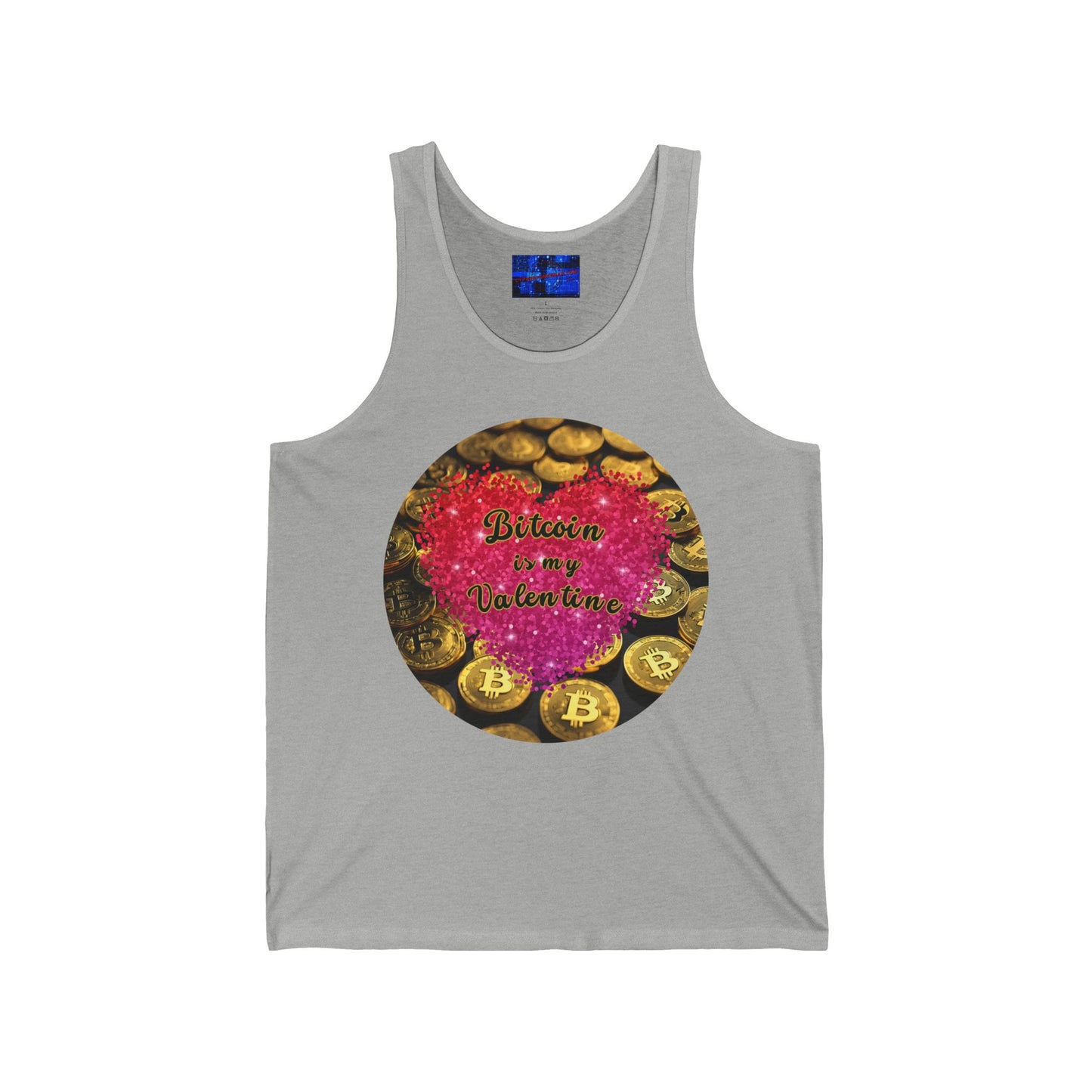 Bitcoin is My Valentine Unisex Jersey Tank Top by cypherpunkgear.com