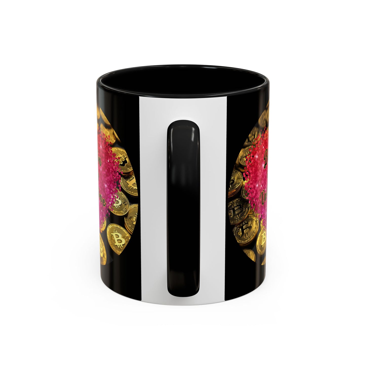 Bitcoin is My Valentine Black Accent Mug by cypherpunkgear.com