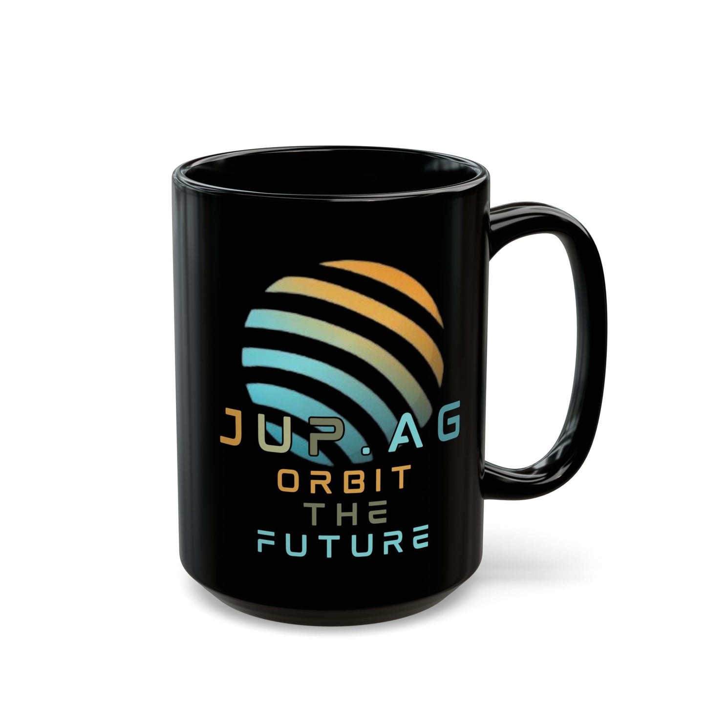 Jupiter (JUP) Orbit the Future Black Mug by cypherpunkgear.com
