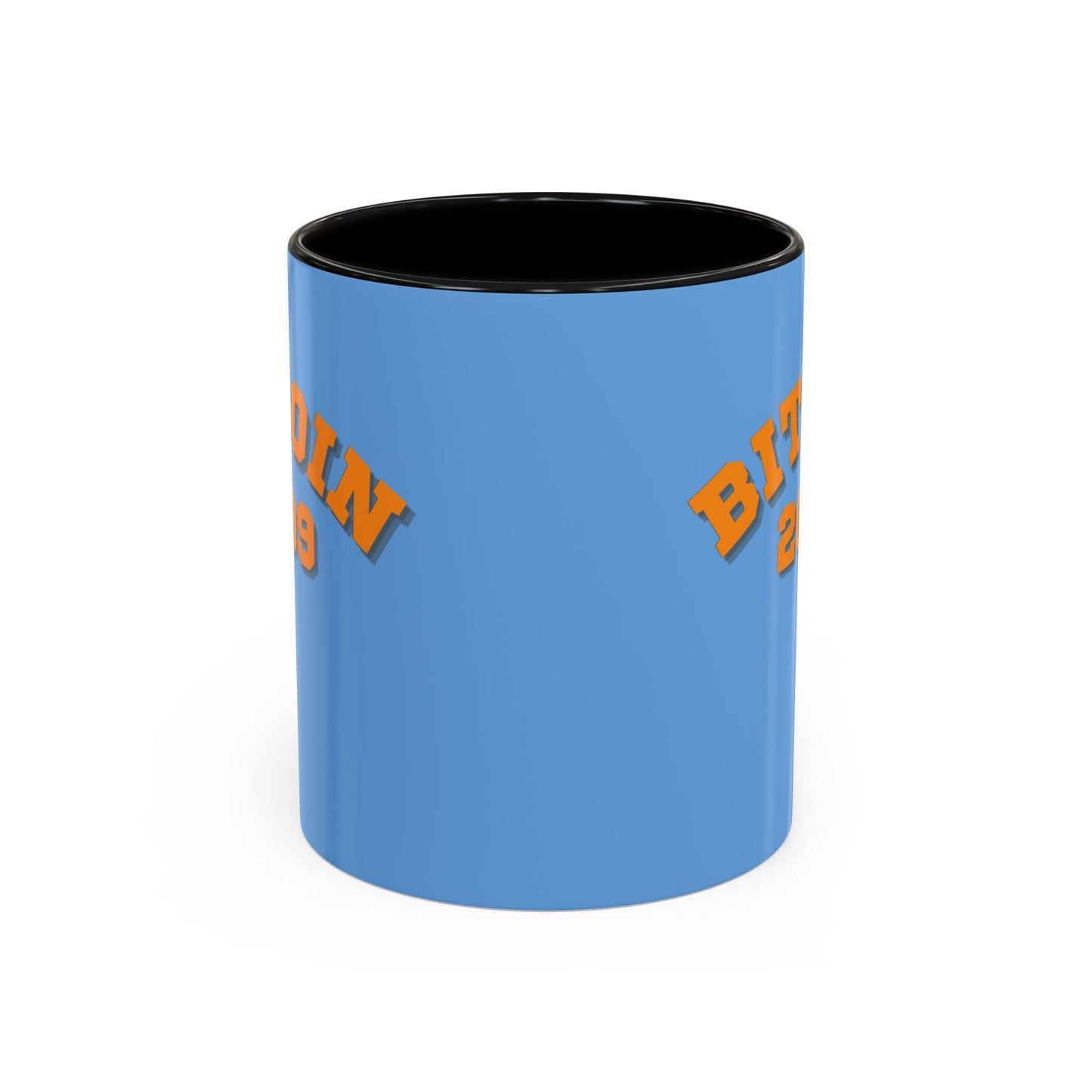 Bitcoin 2009 Light Blue Accent Mug by cypherpunkgear.com