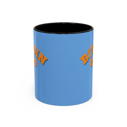 Bitcoin 2009 Light Blue Accent Mug by cypherpunkgear.com