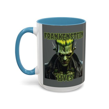 Frankenstein Lives Accent Mug by cypherpunkgear