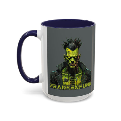 Frankenpunk Grey Accent Mug by CreepyCrafts.boo