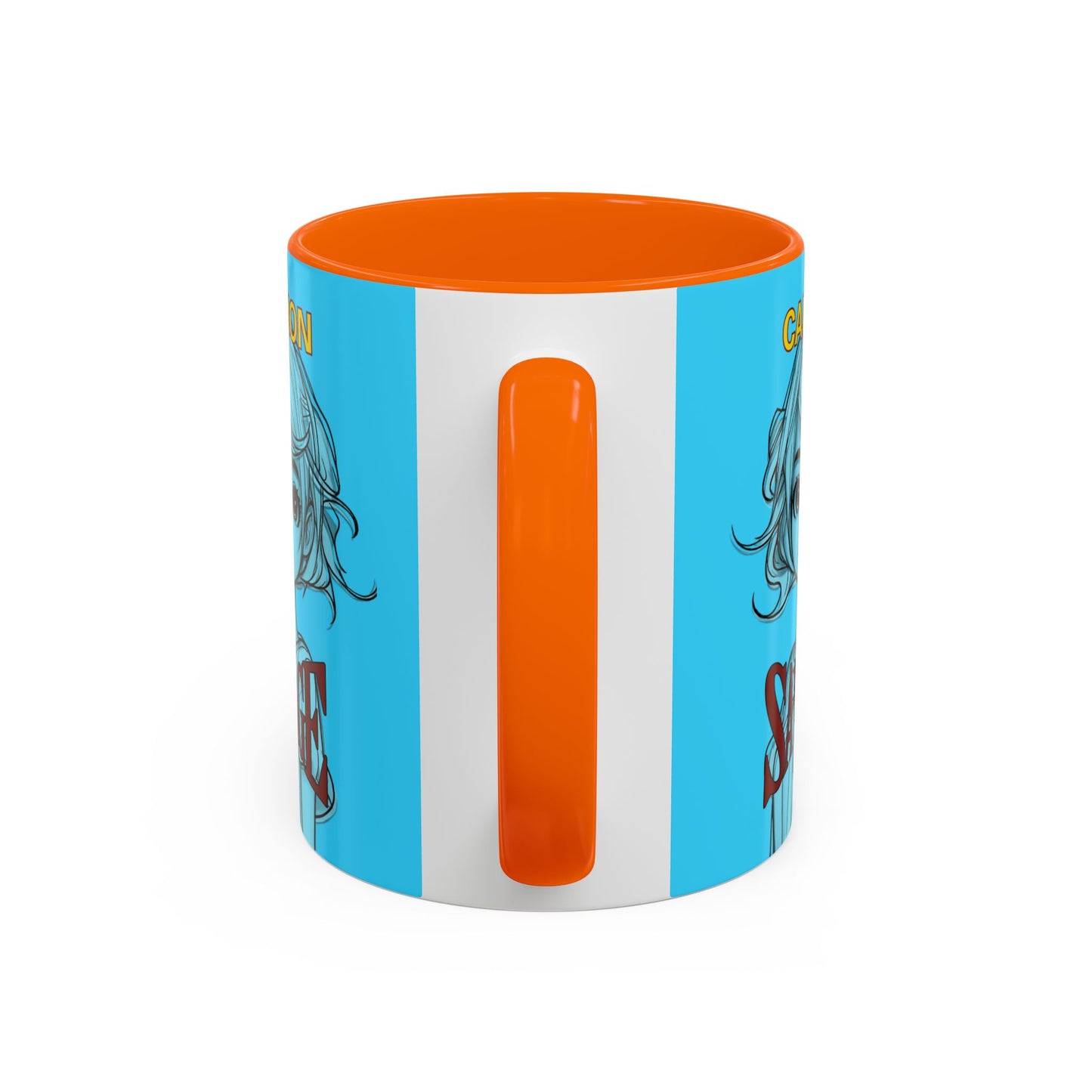 Caution, Savage Light Blue Accent Mug by cypherpunkgear.com