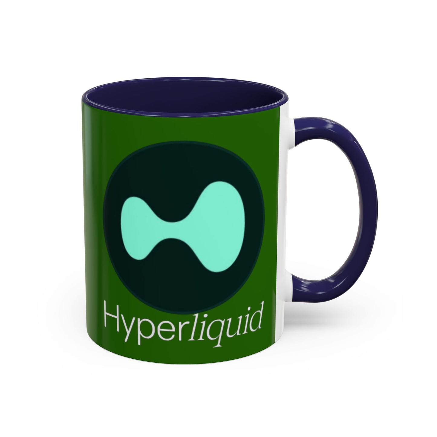 Hyperliquid White font Green Accent Mug by cypherpunkgear.com