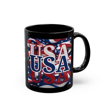 USA BLfont Center Patriot Black Mug by cypherpunkgear