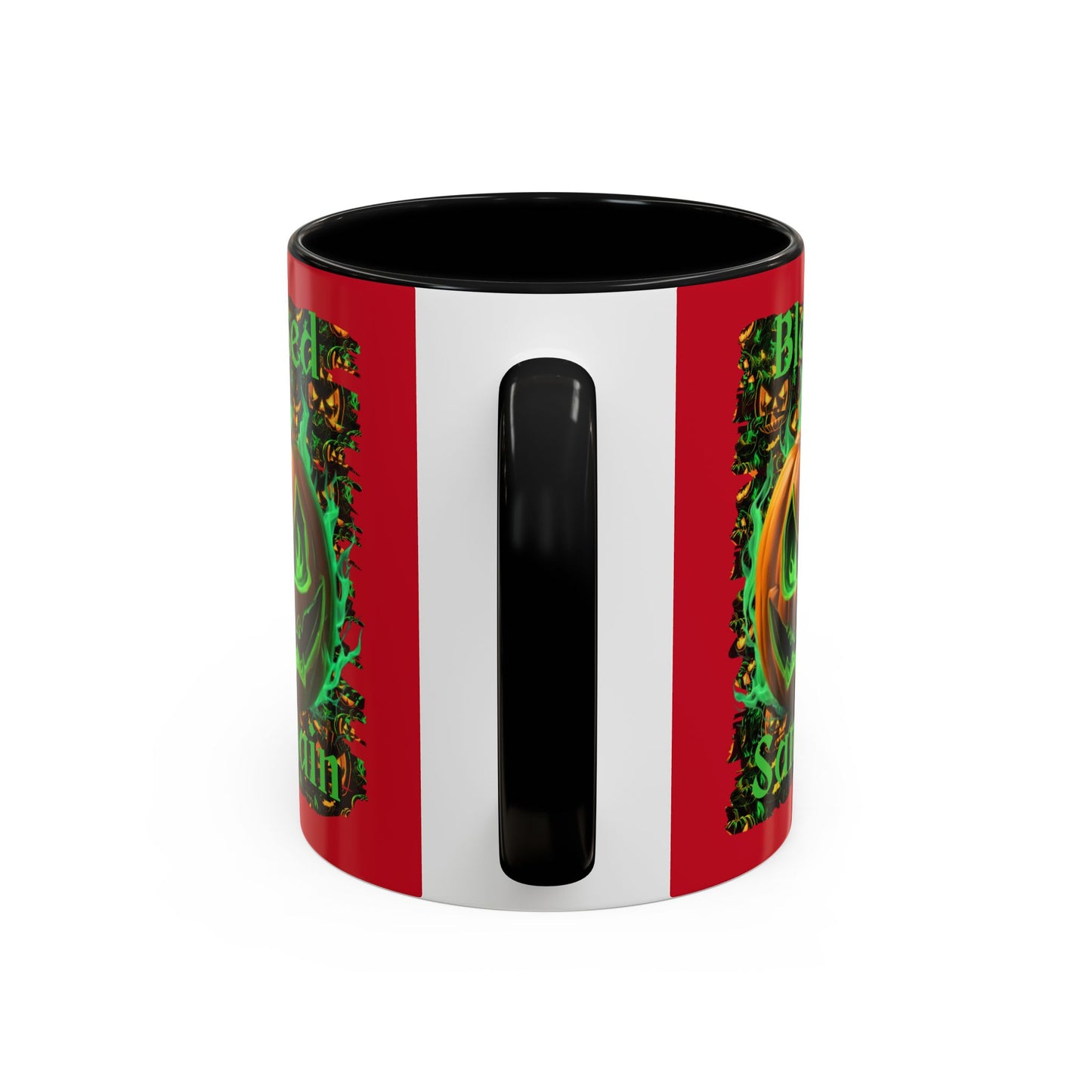 Blessed Samhain Green Jack Red Accent Mug by CreepyCrafts.boo