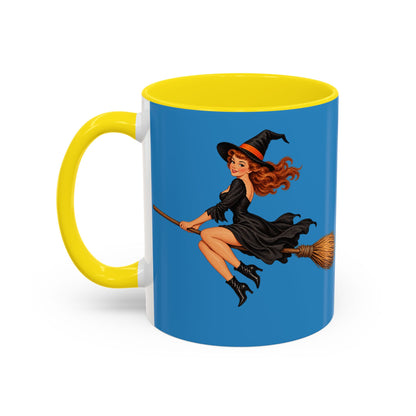 Hazel Hex Blue Accent Mug by CreepyCrafts.boo