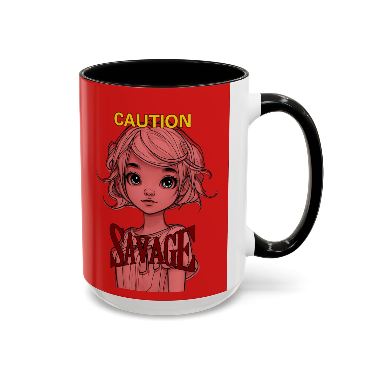 Caution, Savage Red Accent Mug by cypherpunkgear.com