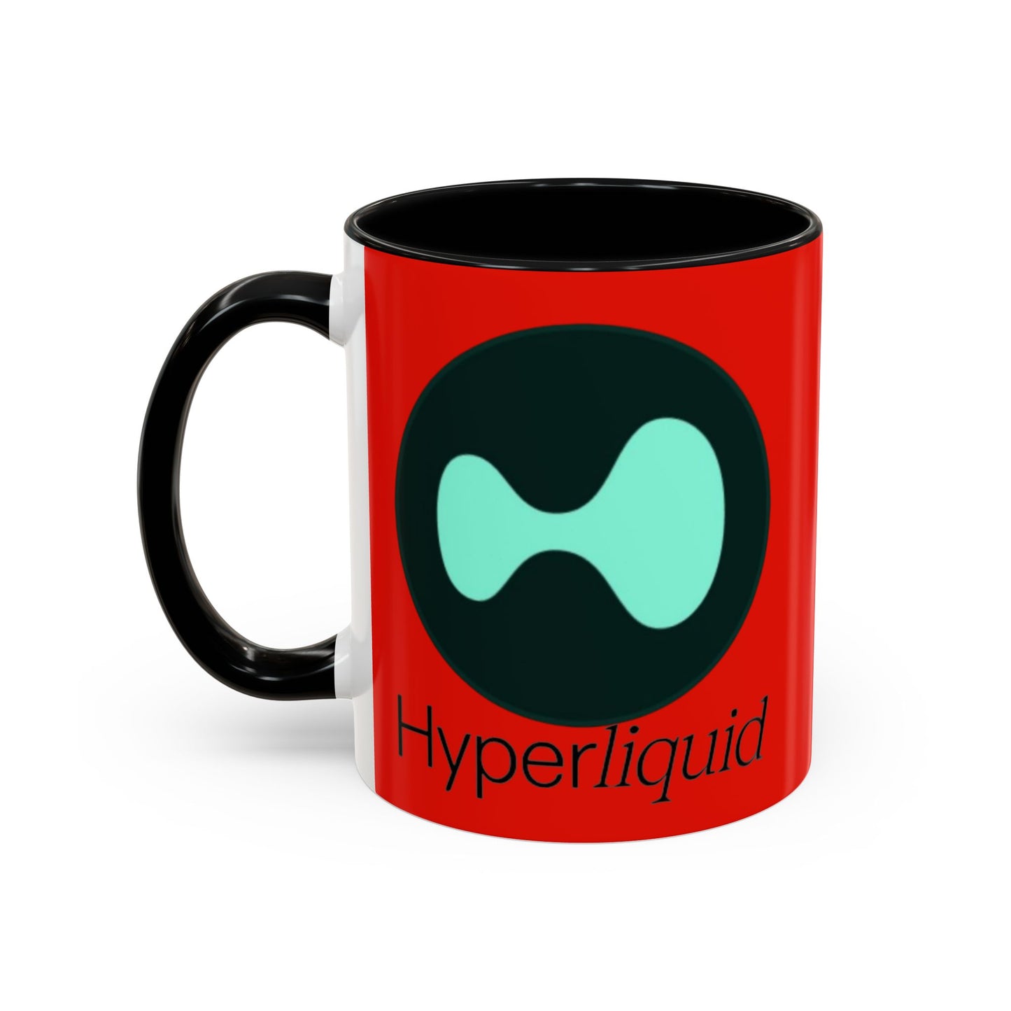 Hyperliquid Black font Red Accent Mug by cypherpunkgear.com