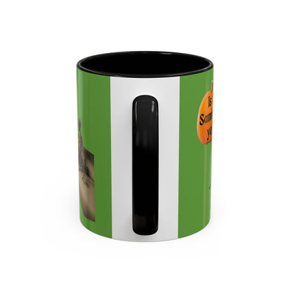 Is it Samhain yet? Skeleton's Pumpkin Green Accent Mug by CreepyCrafts.boo