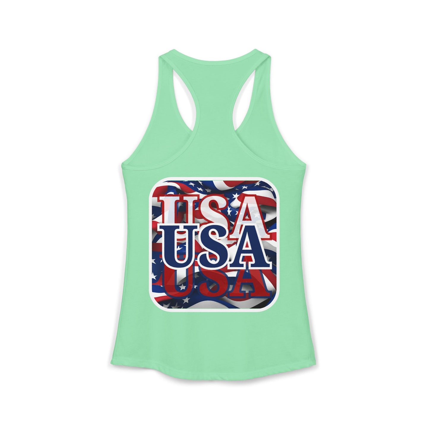 2-sided Red White and BLUE USA Patriot Women's Racerback Tank Top by cypherpunkgear.com
