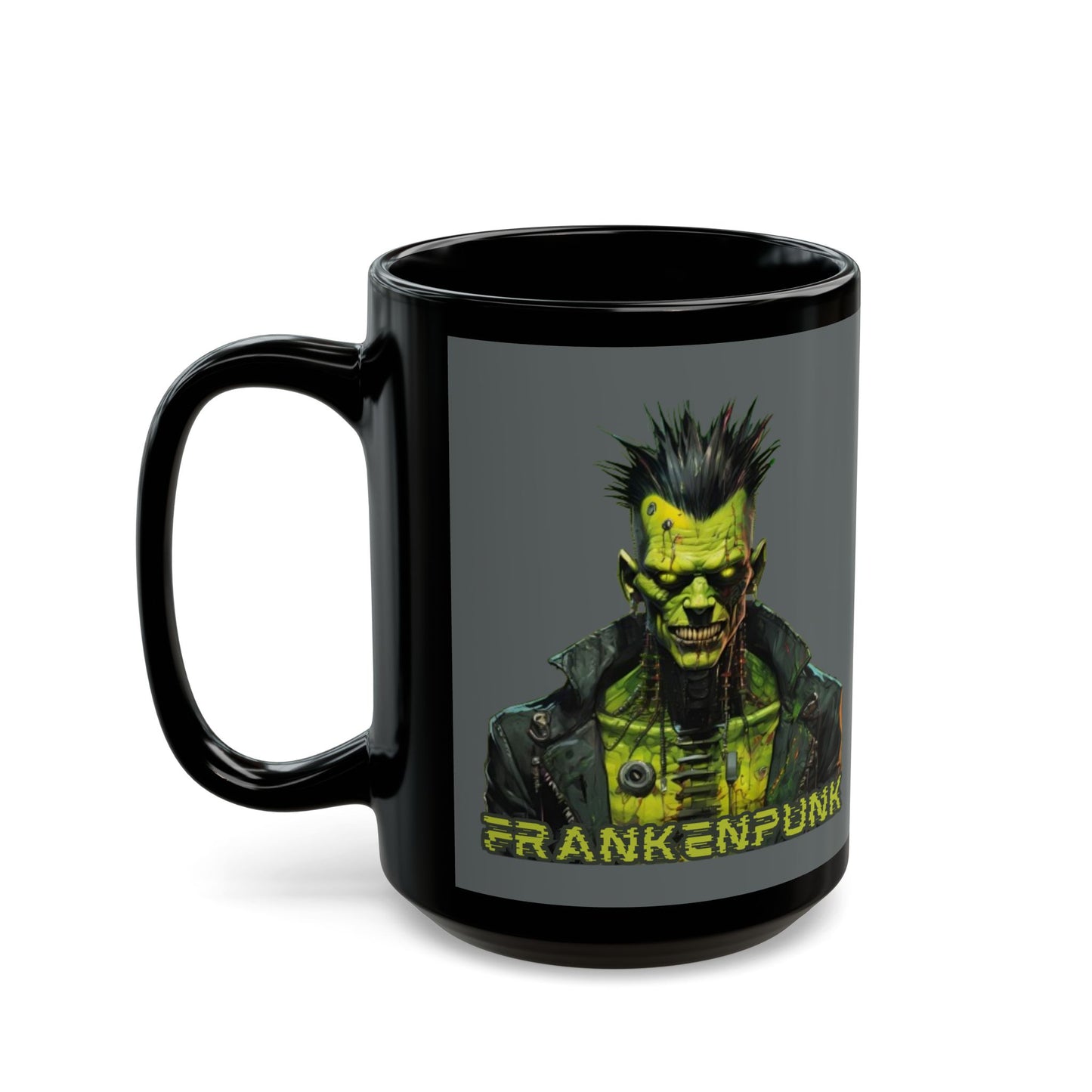 Frankenpunk Grey Mug by CreepyCrafts.boo