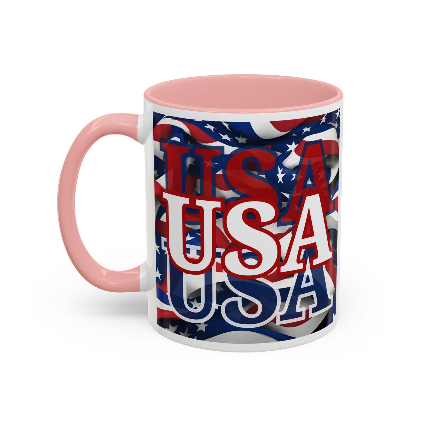 USA White font Center Patriot Accent Mug by cypherpunkgear.com