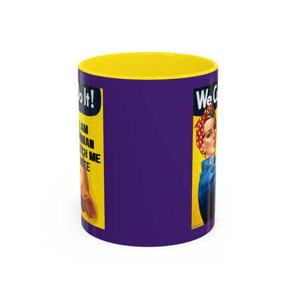 I Am Woman Watch Me Vote Rosie Purple Accent Mug by cypherpunkgear.com