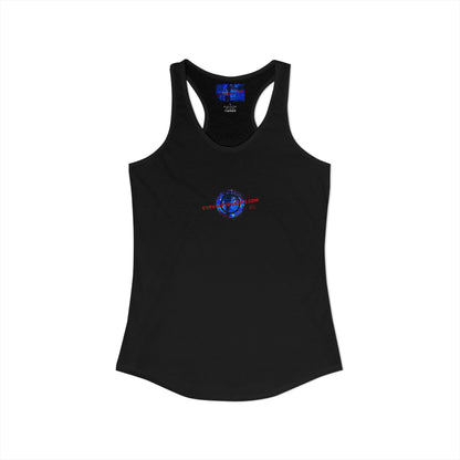 2-sided, cypherpunkgear.com Logo & Cityscape Women's Racerback Tank Top by cypherpunkgear.com