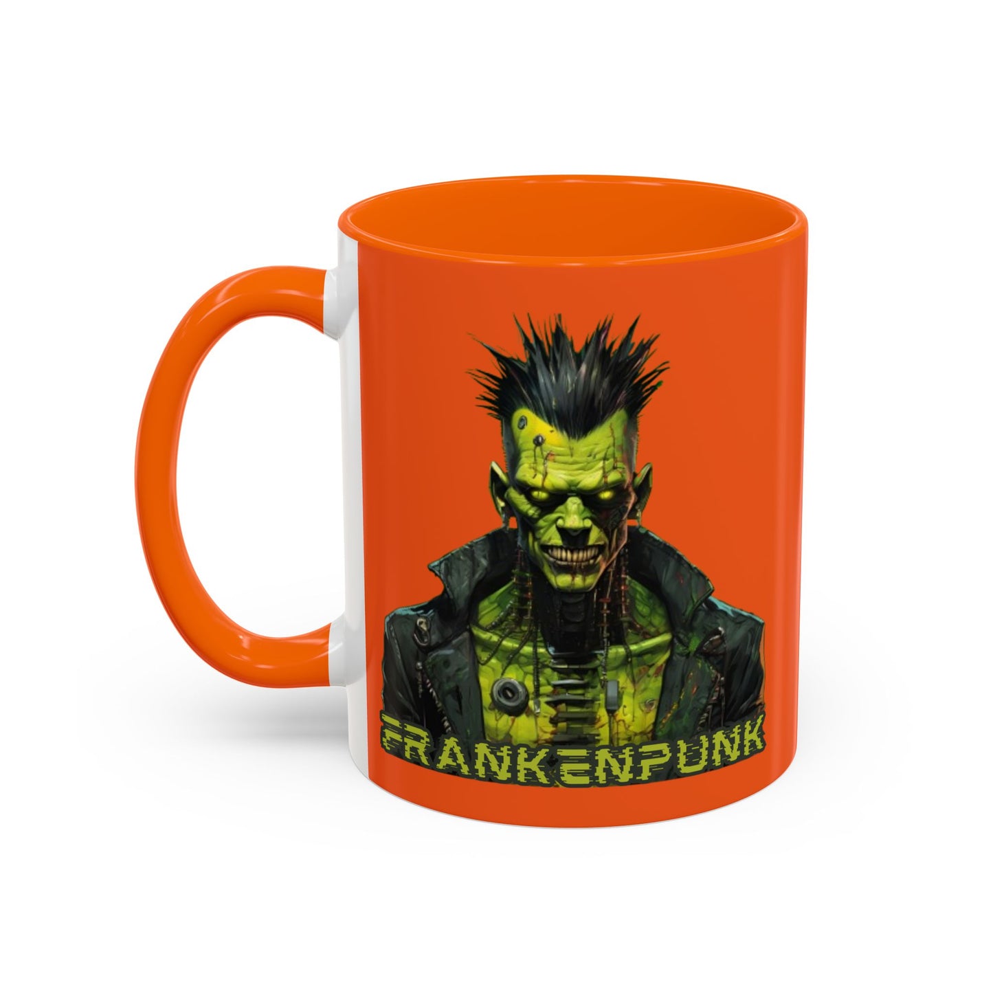Frankenpunk Orange Accent Mug by CreepyCrafts.boo