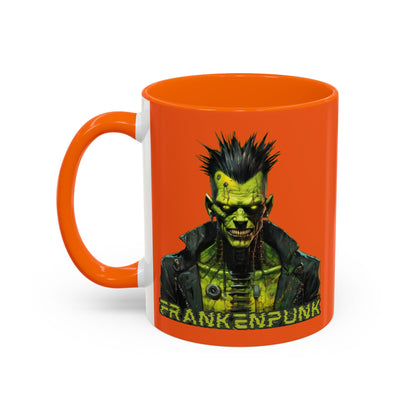 Frankenpunk Orange Accent Mug by CreepyCrafts.boo