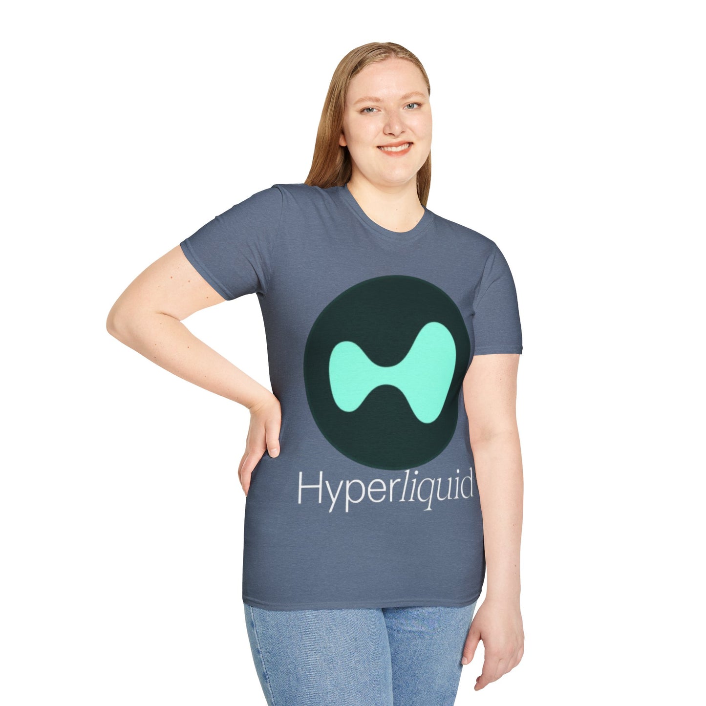 Hyperliquid White font Unisex T-Shirt by cypherpunkgear.com