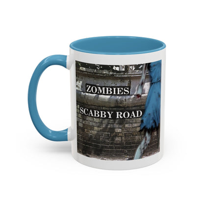 2-sided, Scabby Road White Accent Mug by CreepyCrafts.boo