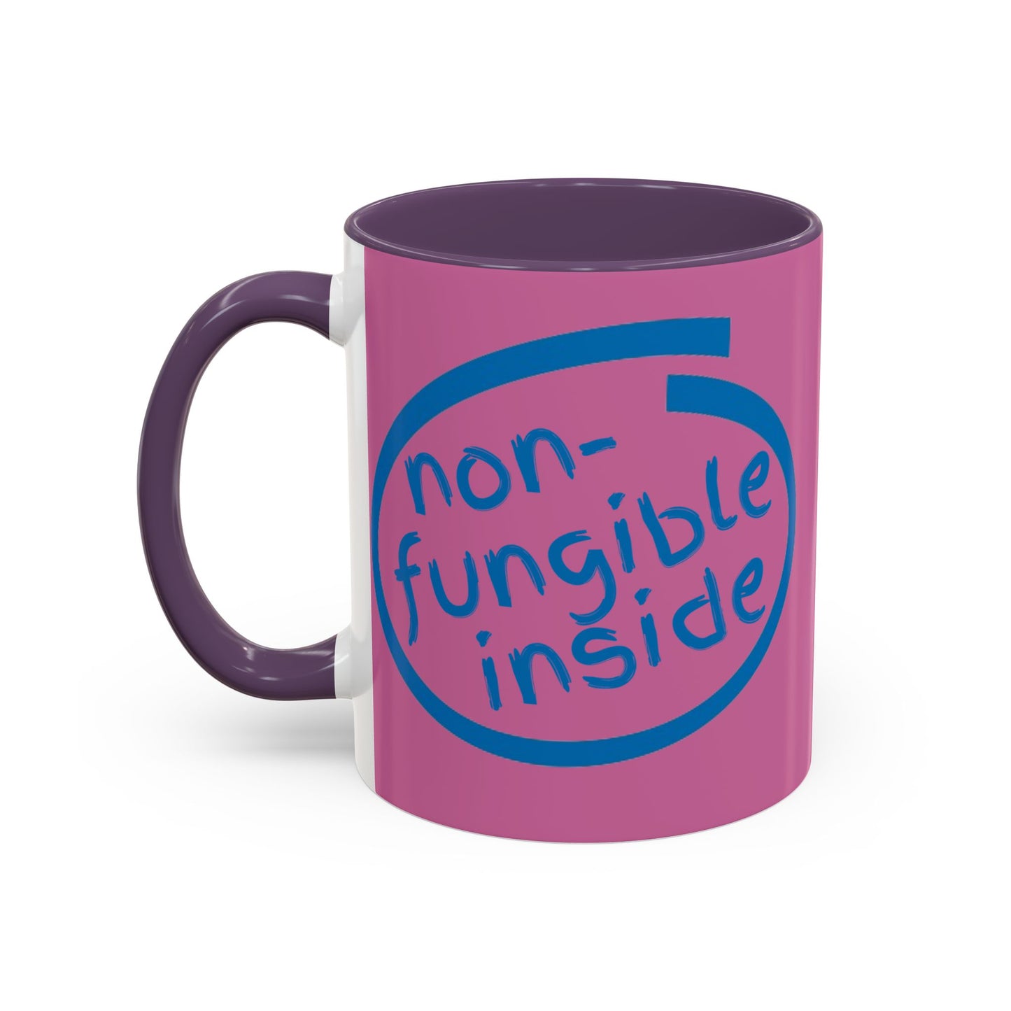 Non-Fungible Inside Pink Accent Mug by cypherpunkgear.com