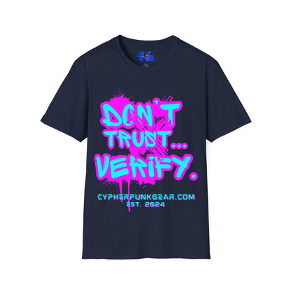 Don't Trust...Verify. Dark colors Unisex T-Shirt by cypherpunkgear.com