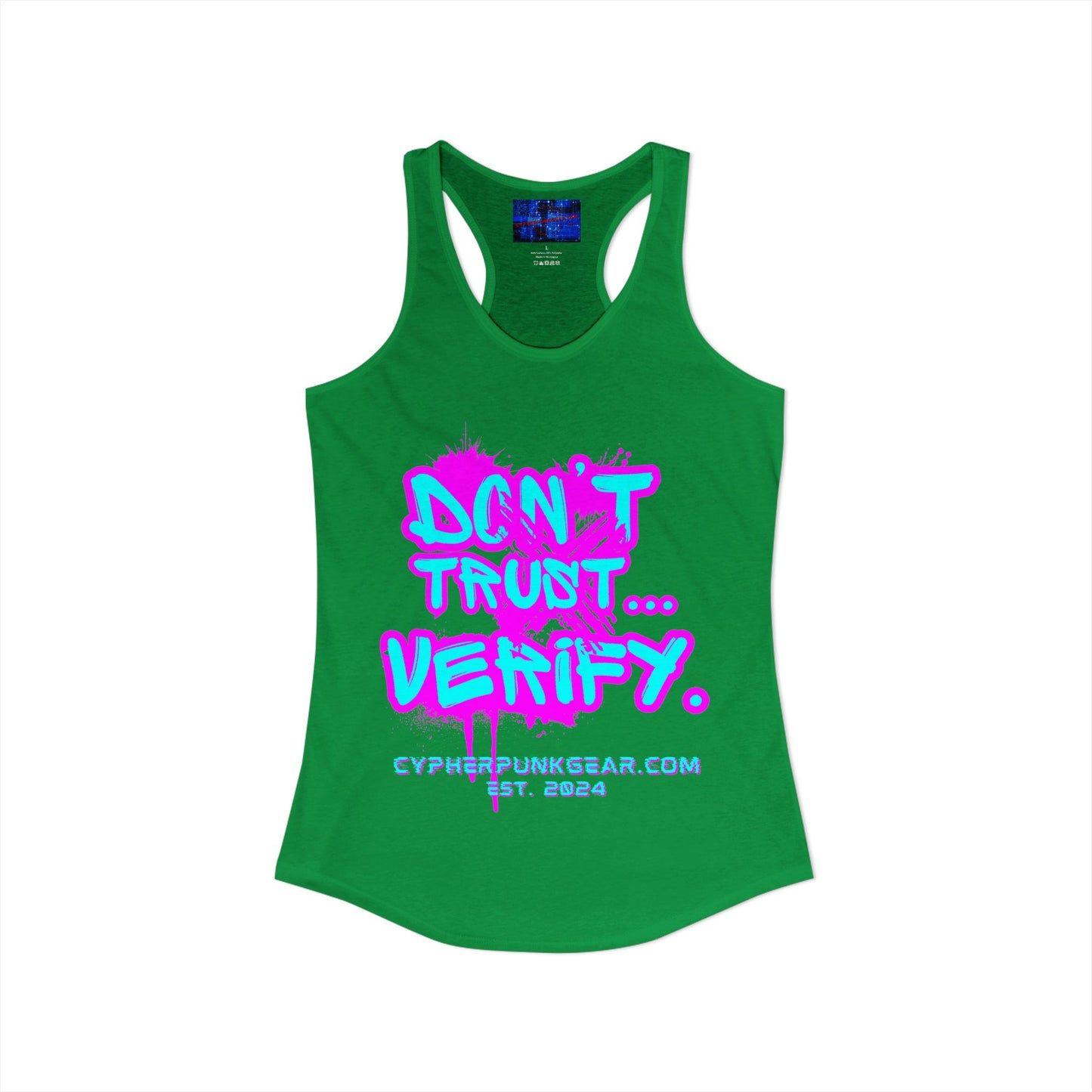Don't Trust...Verify. Women's Racerback Tank Top by cypherpunkgear.com