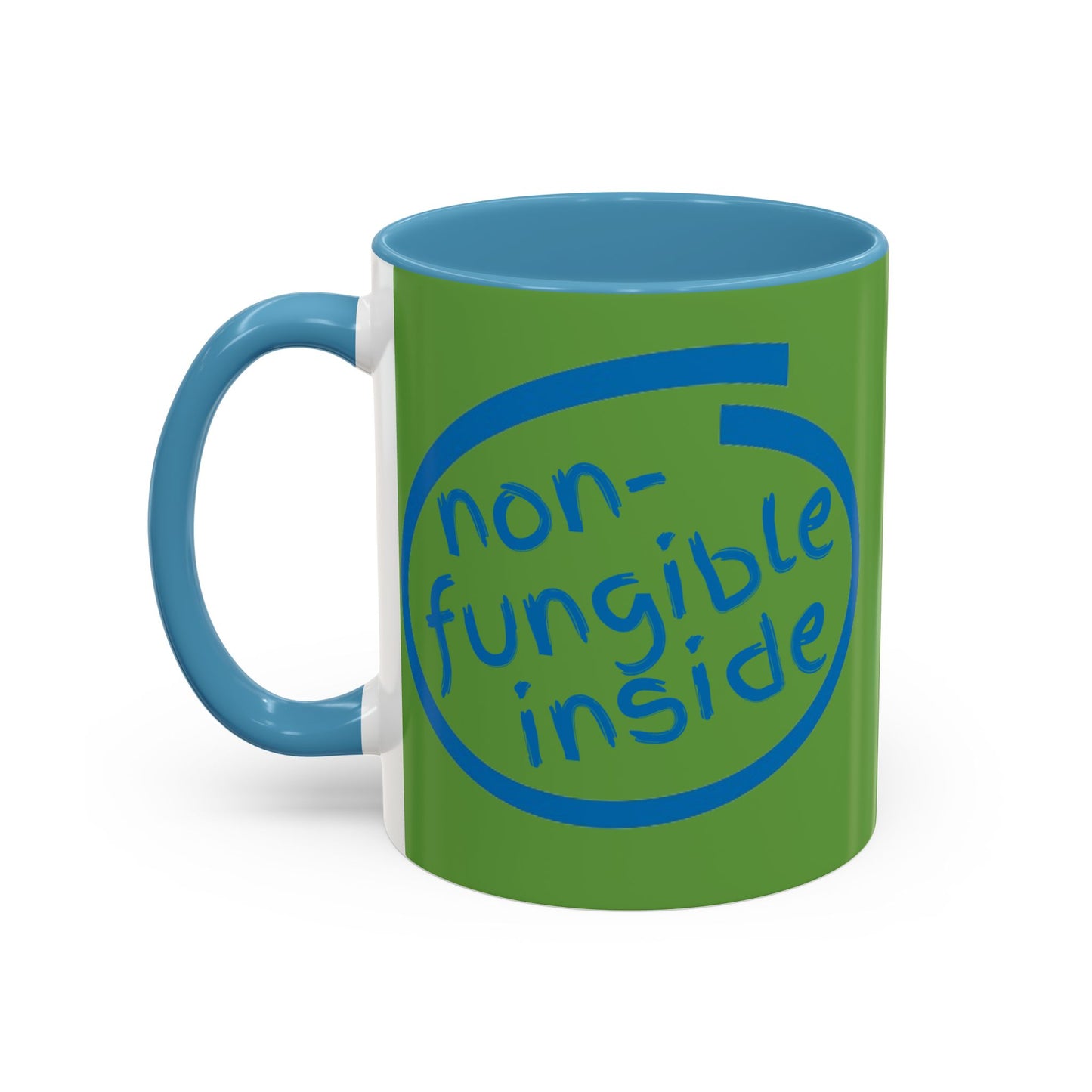 Non-Fungible Inside Green Accent Mug by cypherpunkgear.com