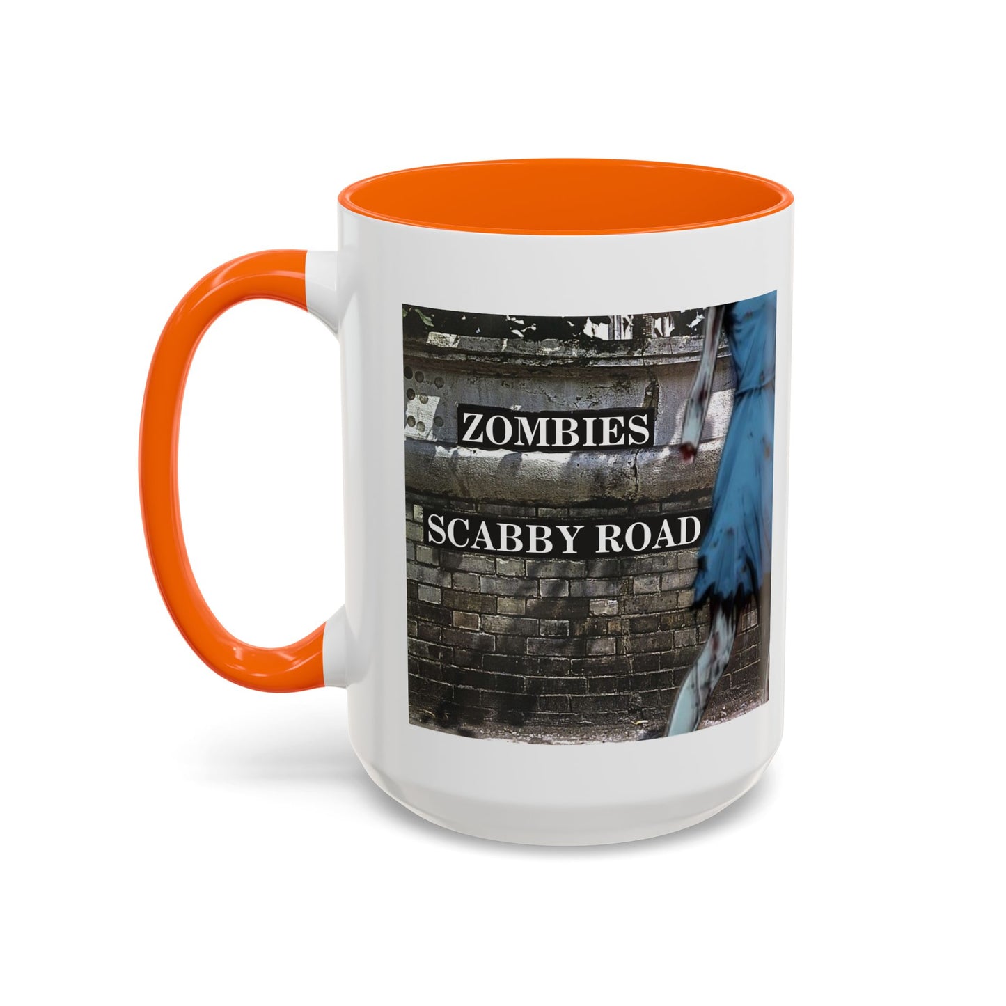 2-sided, Scabby Road White Accent Mug by CreepyCrafts.boo